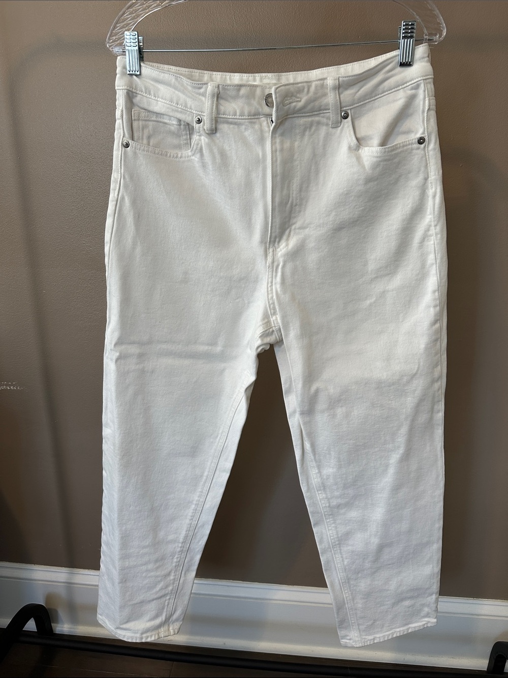 H&M Slim White Stretch Jeans for Women size 8